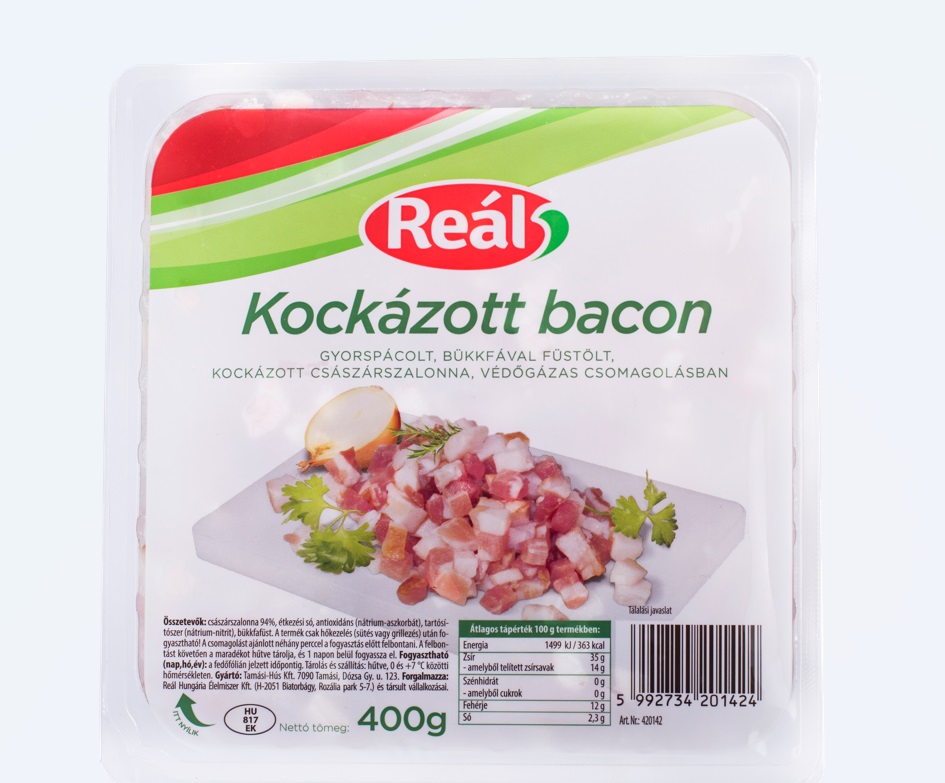 Reál kockázott bacon 400 g